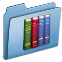 Blue Library Icon 128x128 png